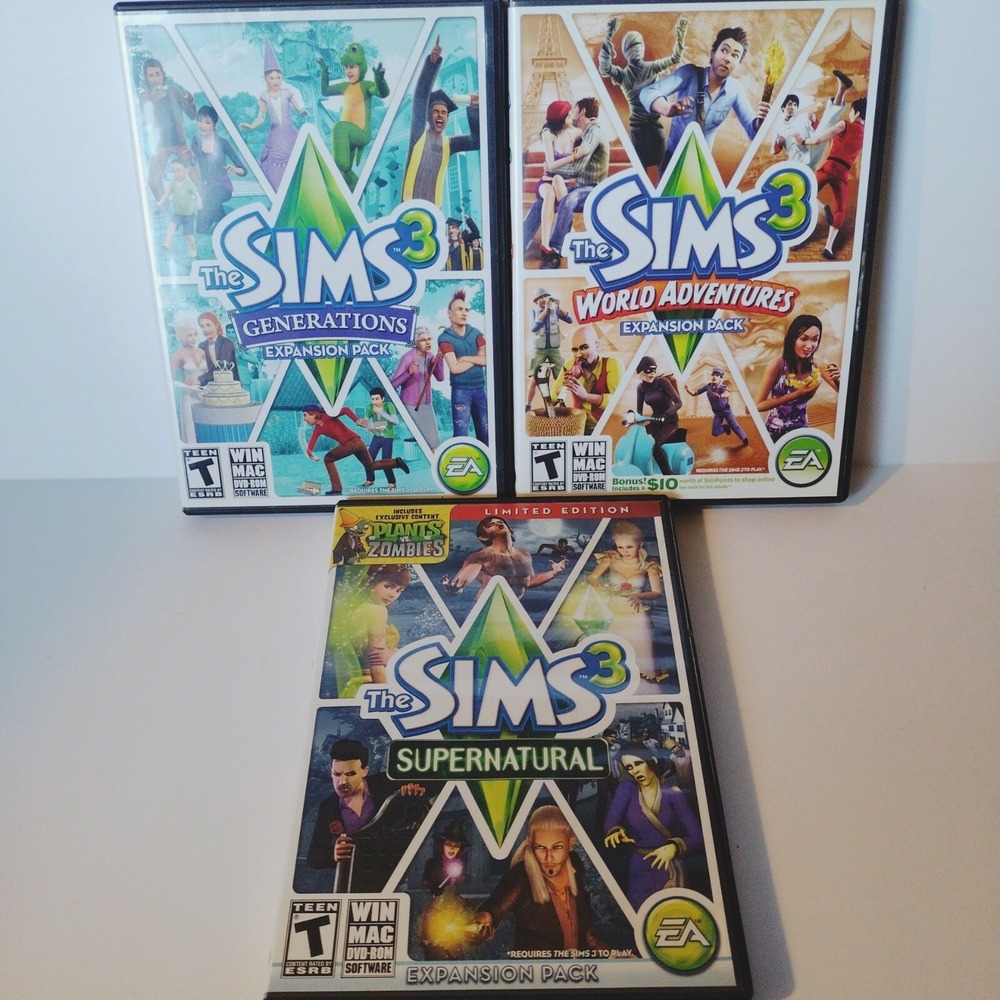 The Sims 3 Expansion Pack Bundle PC Mac Supernatural Generations World Adventure